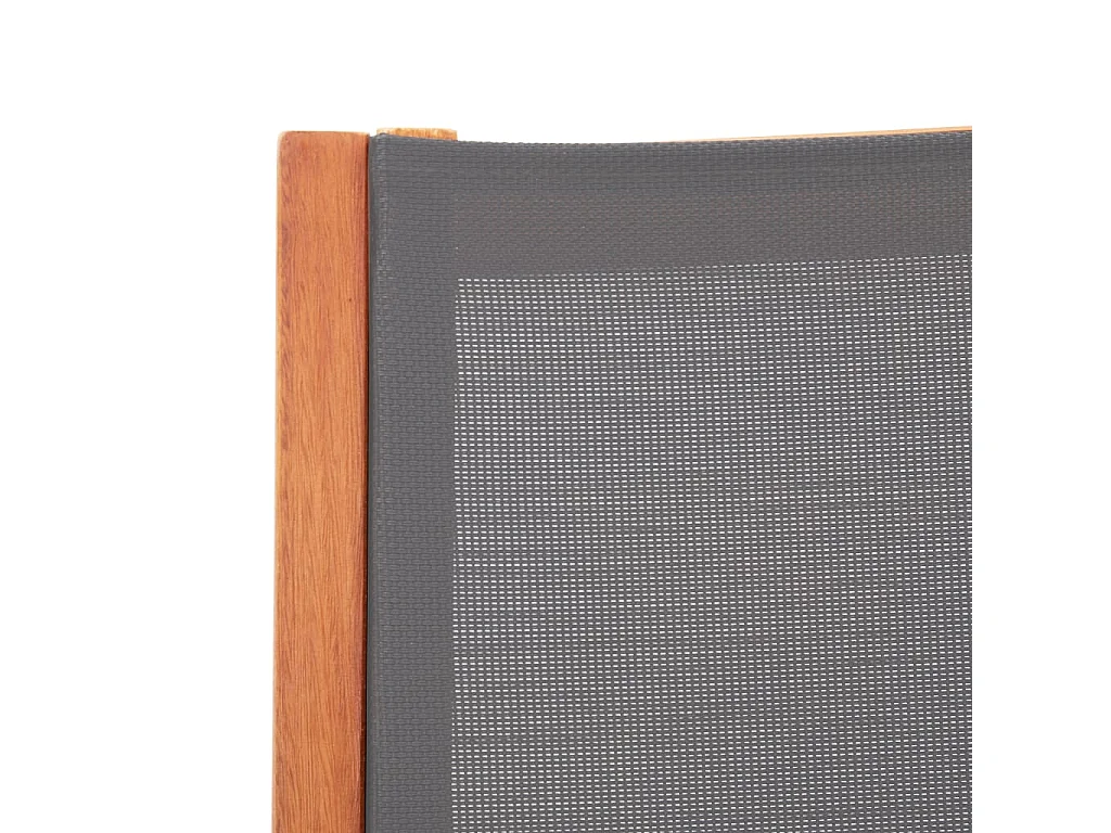 Chaise de jardin et repose-pied Gris Eucalyptus et textilène