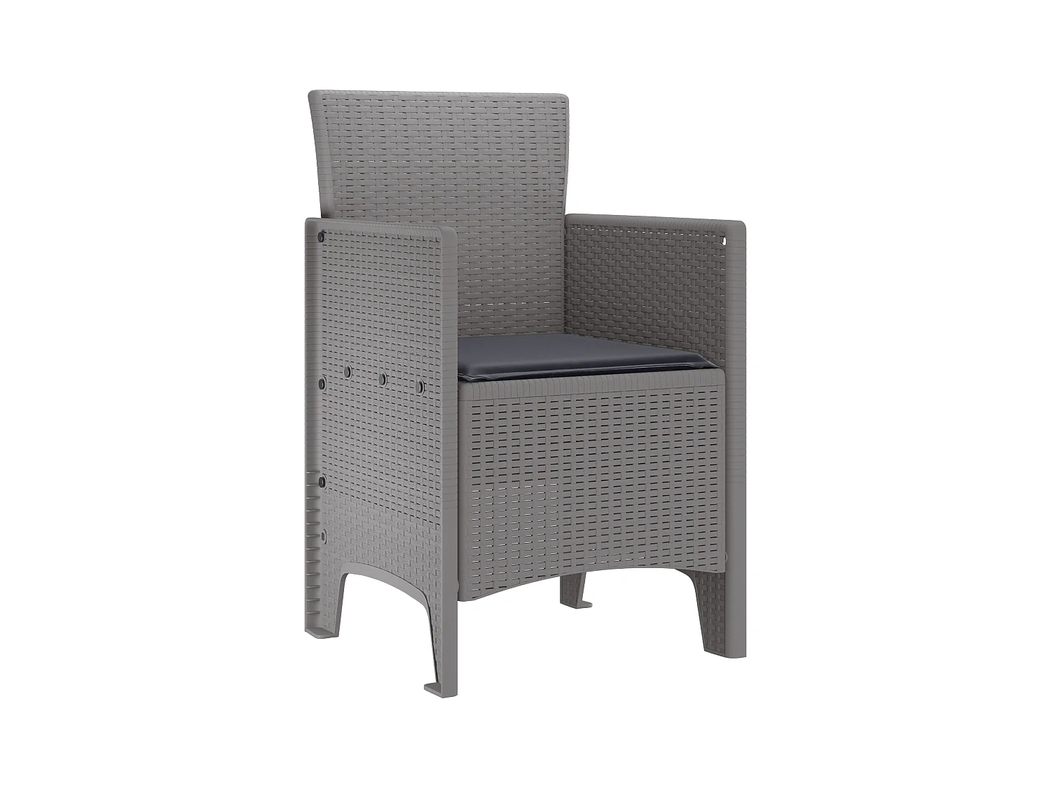 Sedie da giardino con cuscini 2 pezzi grigio chiaro in polyrattan