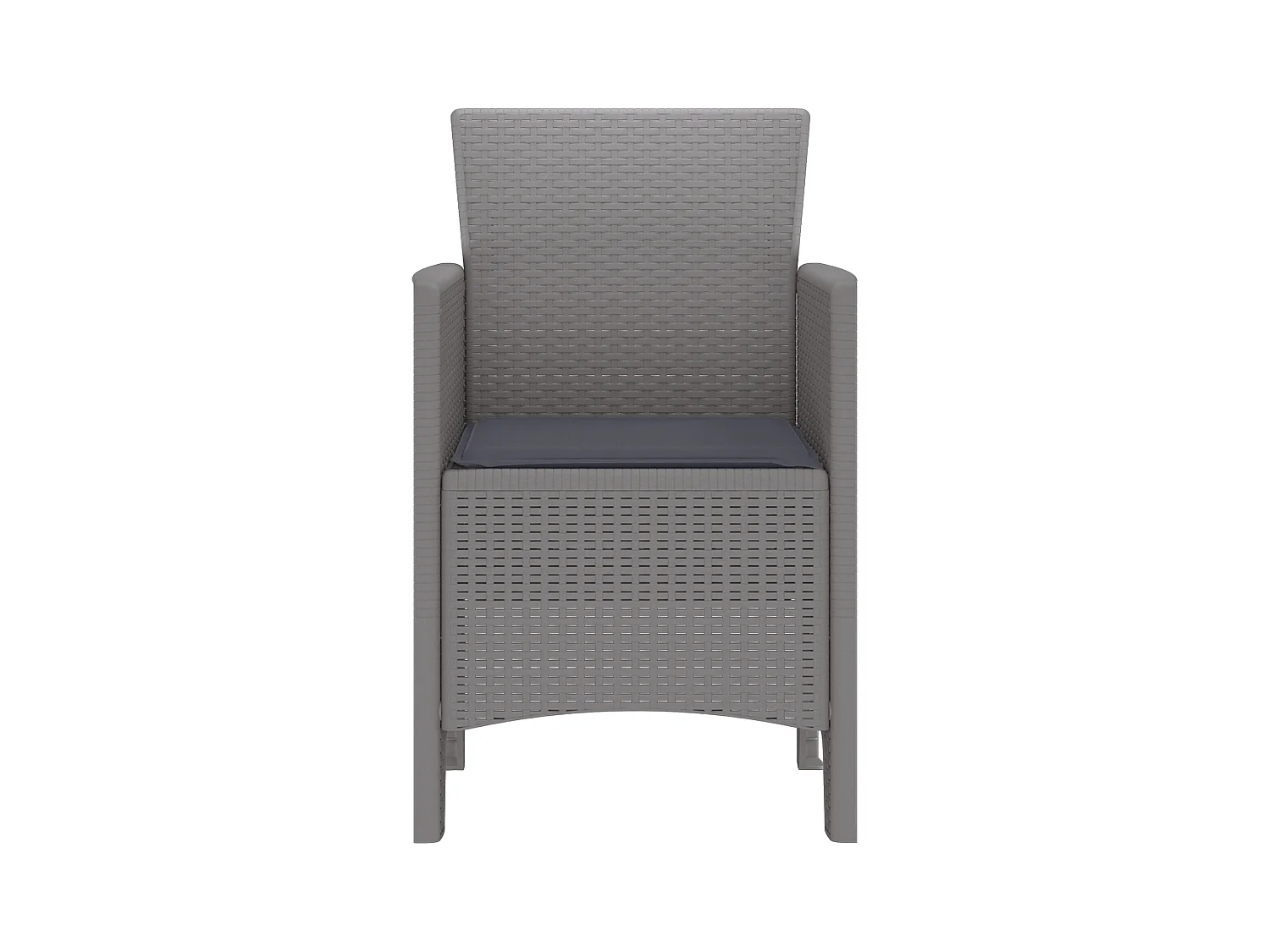 Sedie da giardino con cuscini 2 pezzi grigio chiaro in polyrattan