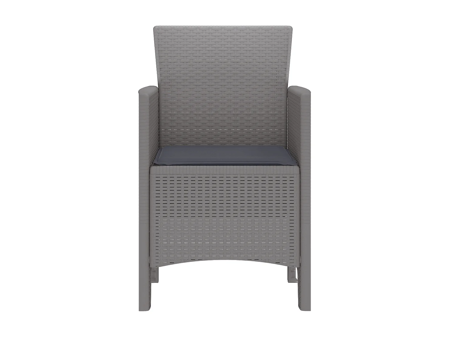 Sedie da giardino con cuscini 2 pezzi grigio chiaro in polyrattan