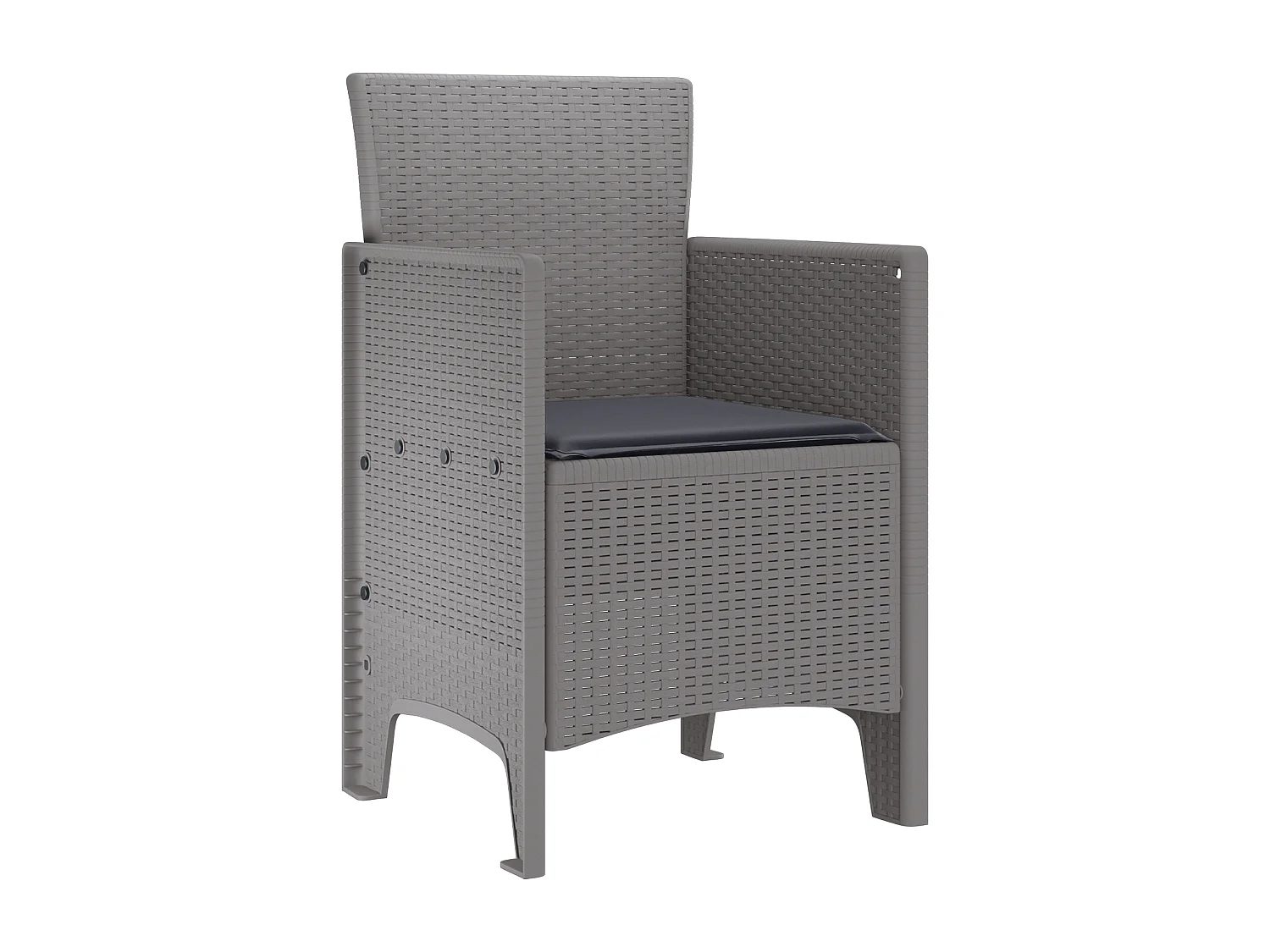 Chaises de jardin avec coussins 2 pcs Gris clair Poly Rattan