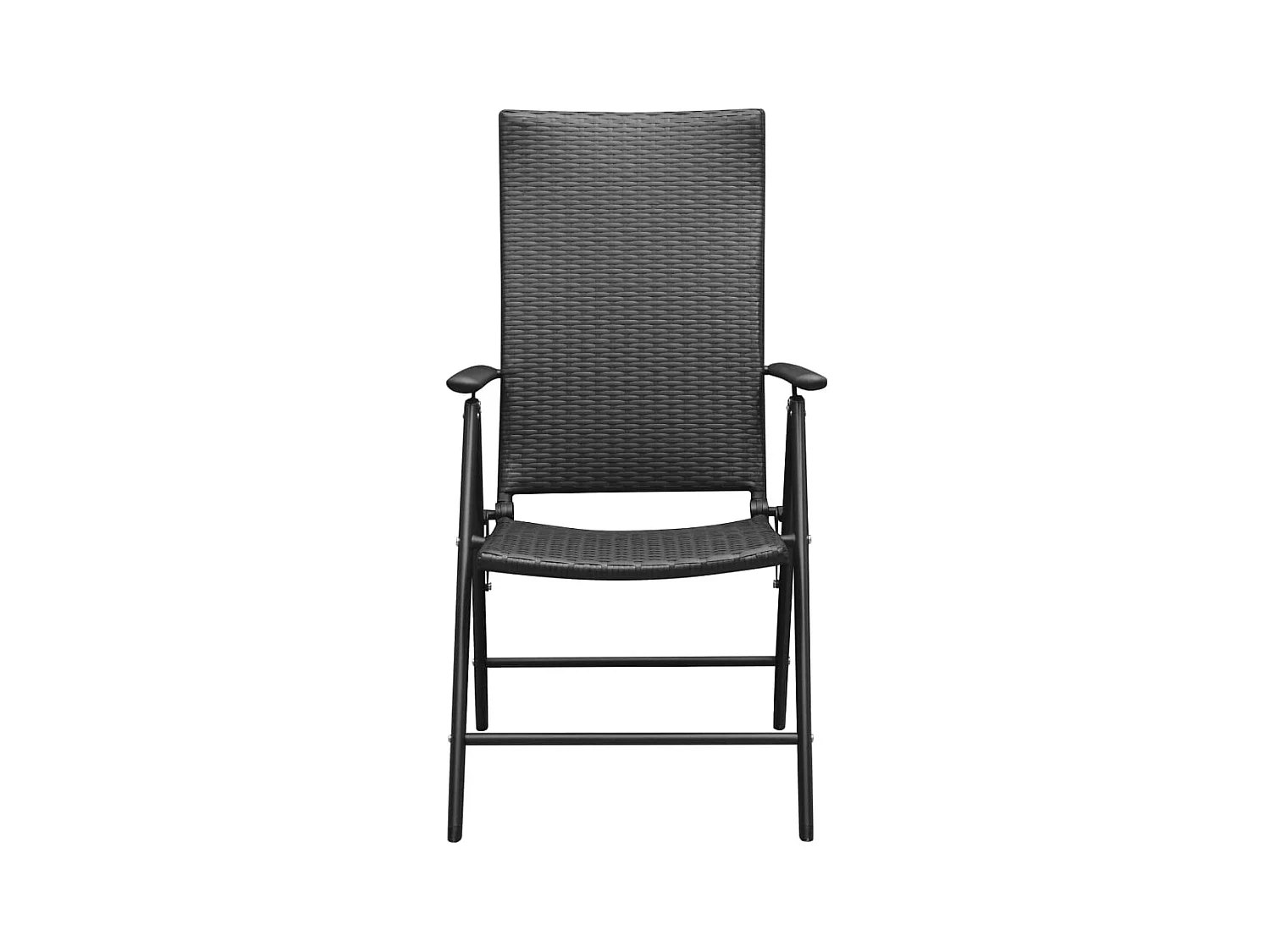 Chaises de jardin lot de 4 Résine tressée Noir