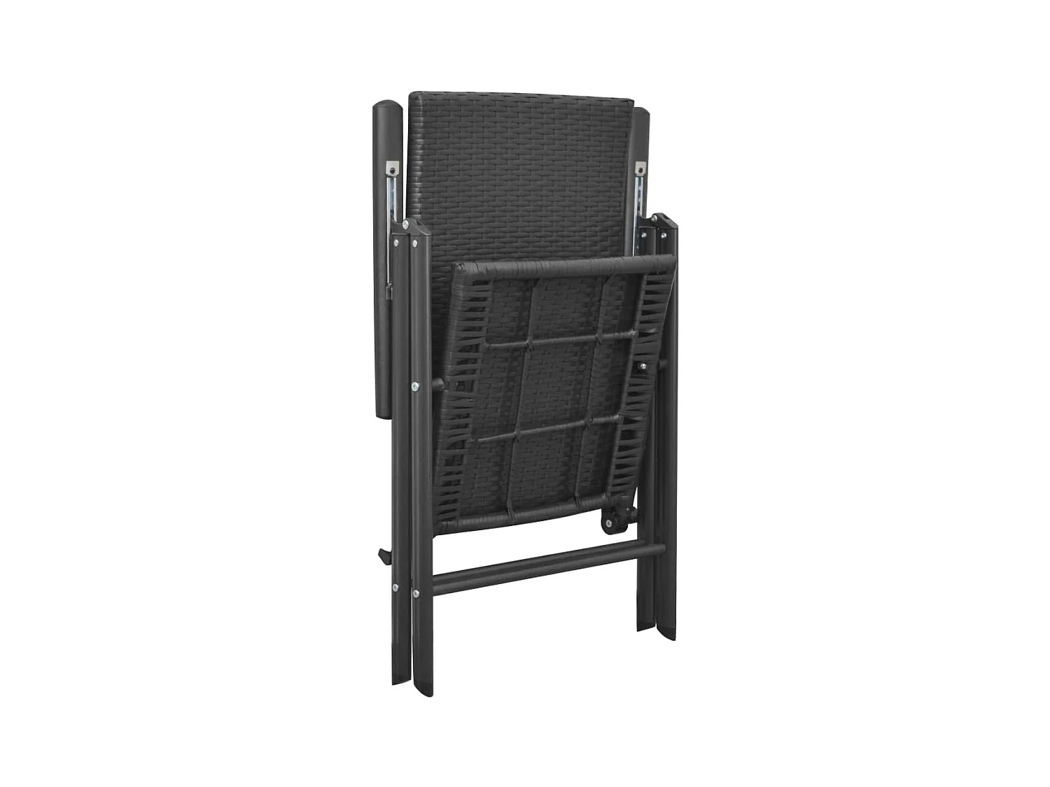 Chaises de jardin lot de 4 Résine tressée Noir