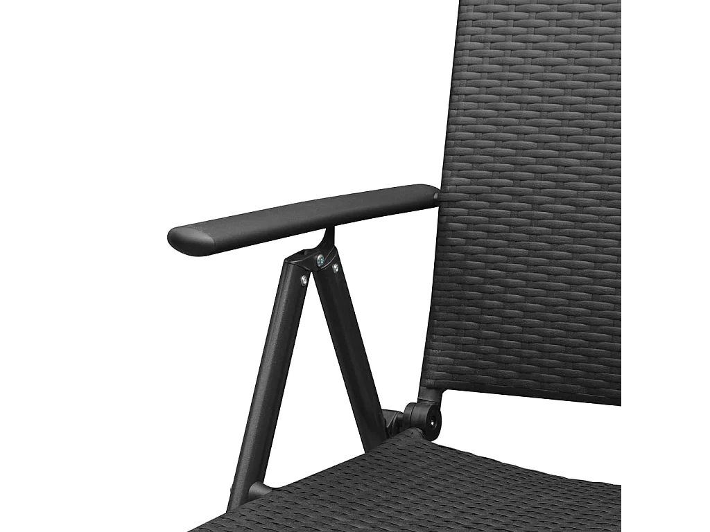 Chaises de jardin lot de 4 Résine tressée Noir