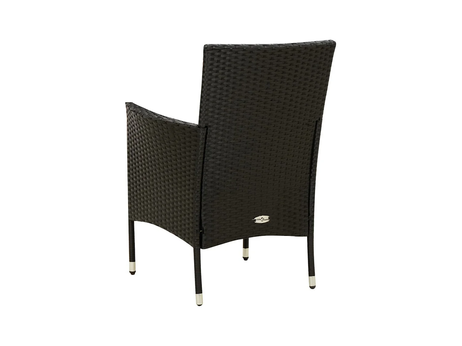 Chaises de jardin lot de 2 avec coussins Résine tressée Noir