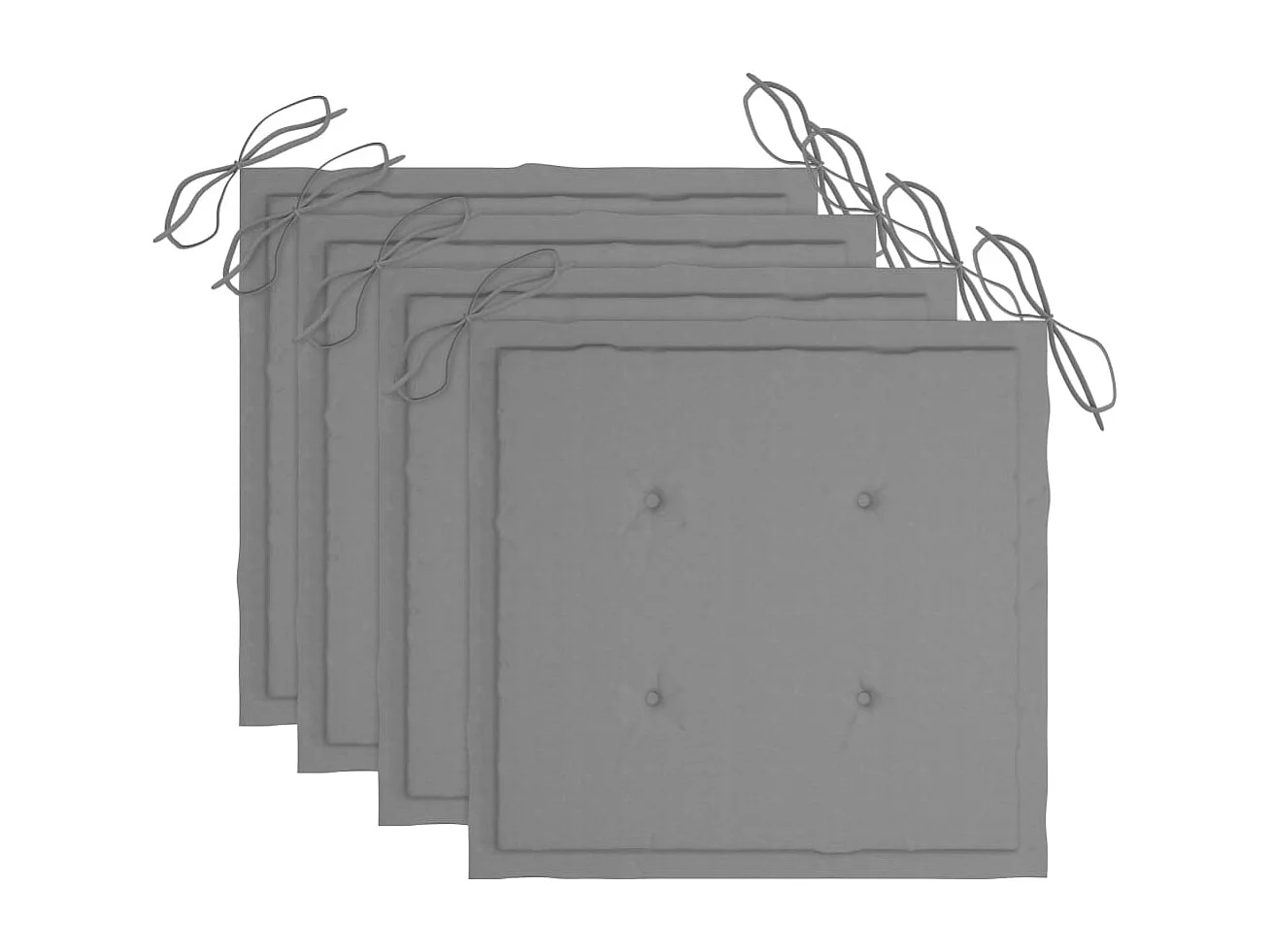 Stapelbare Gartenstühle mit Kissen 4er Set aus massivem Teakholz