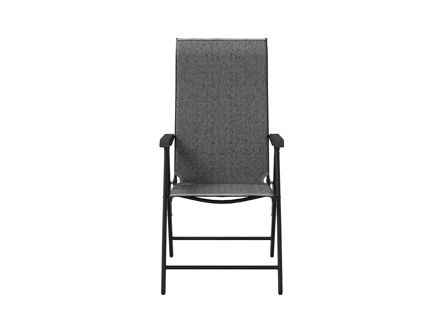 Chaises pliables de jardin lot de 2 gris résine tressée