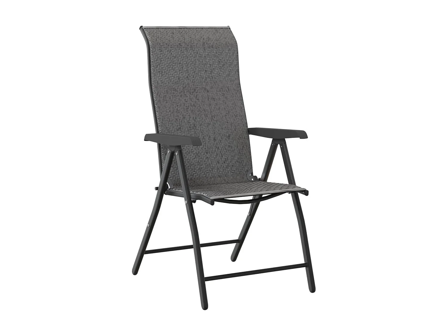 Chaises pliables de jardin lot de 2 gris résine tressée