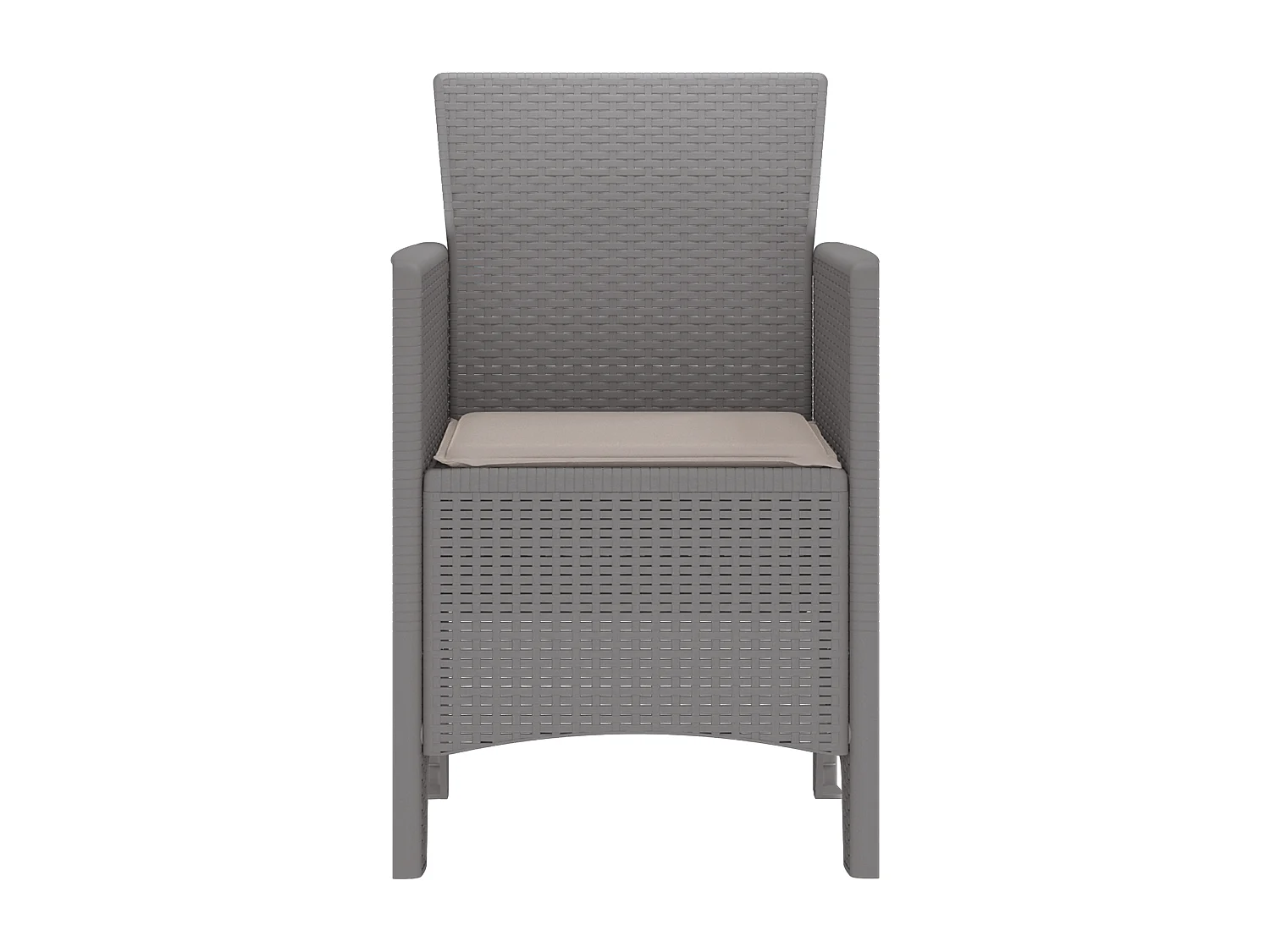 Chaises de Jardin avec Coussins 2 pcs Gris Clair Rattan Poly
