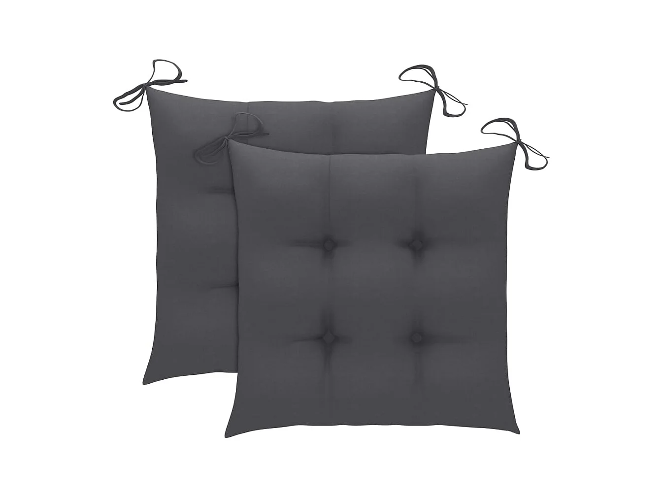 Chaises de jardin lot de 2 et coussins anthracite Bois de teck