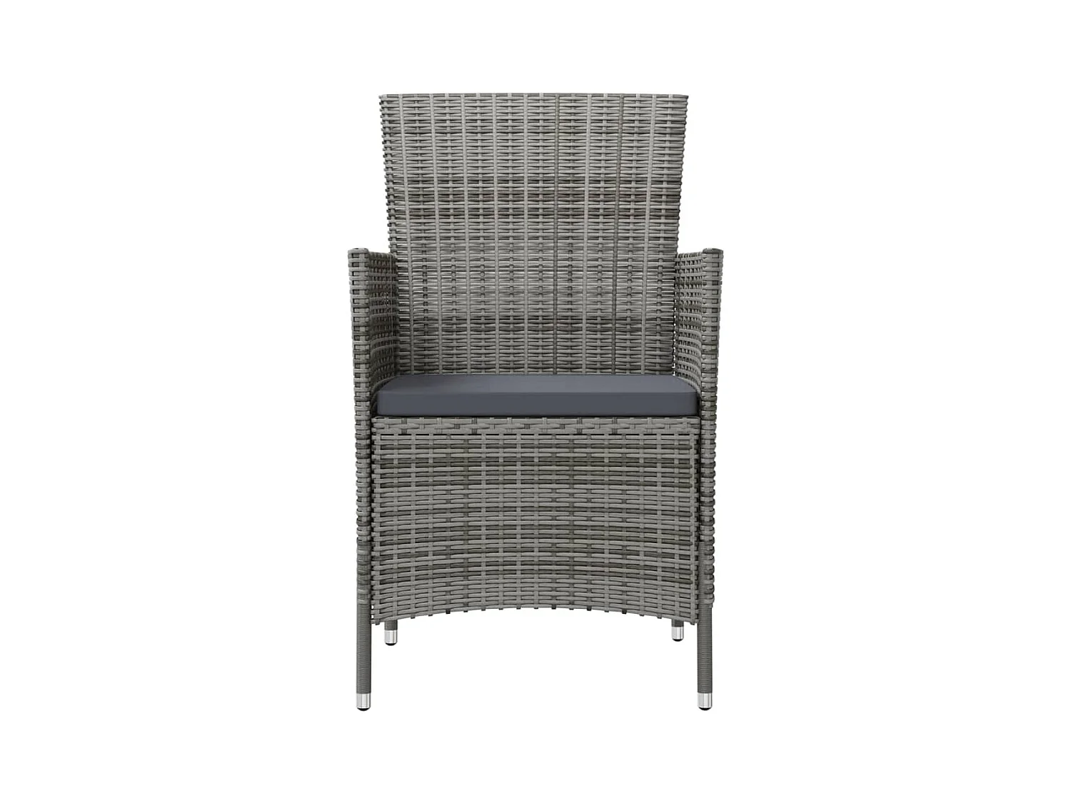 Tuinstoelen met kussens set van 2 Grijs geweven hars