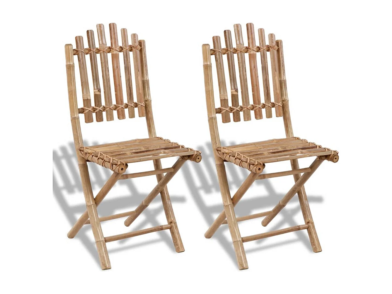 Chaises pliables de jardin lot de 2 Bambou