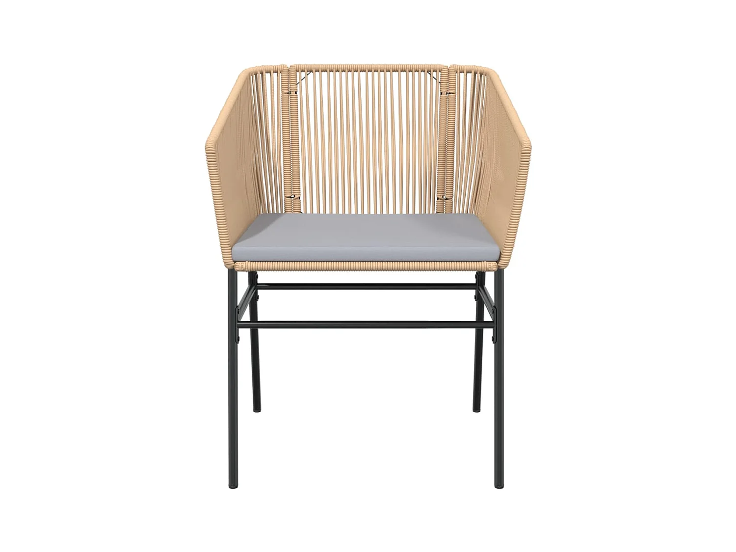 Set van 2 tuinstoelen en bruine rotan kussens