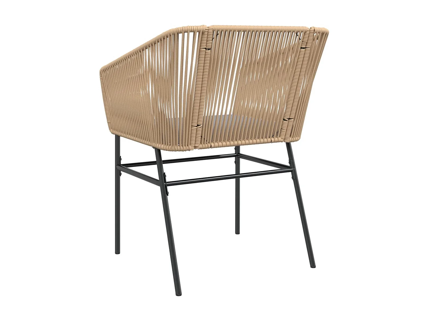 Set van 2 tuinstoelen en bruine rotan kussens