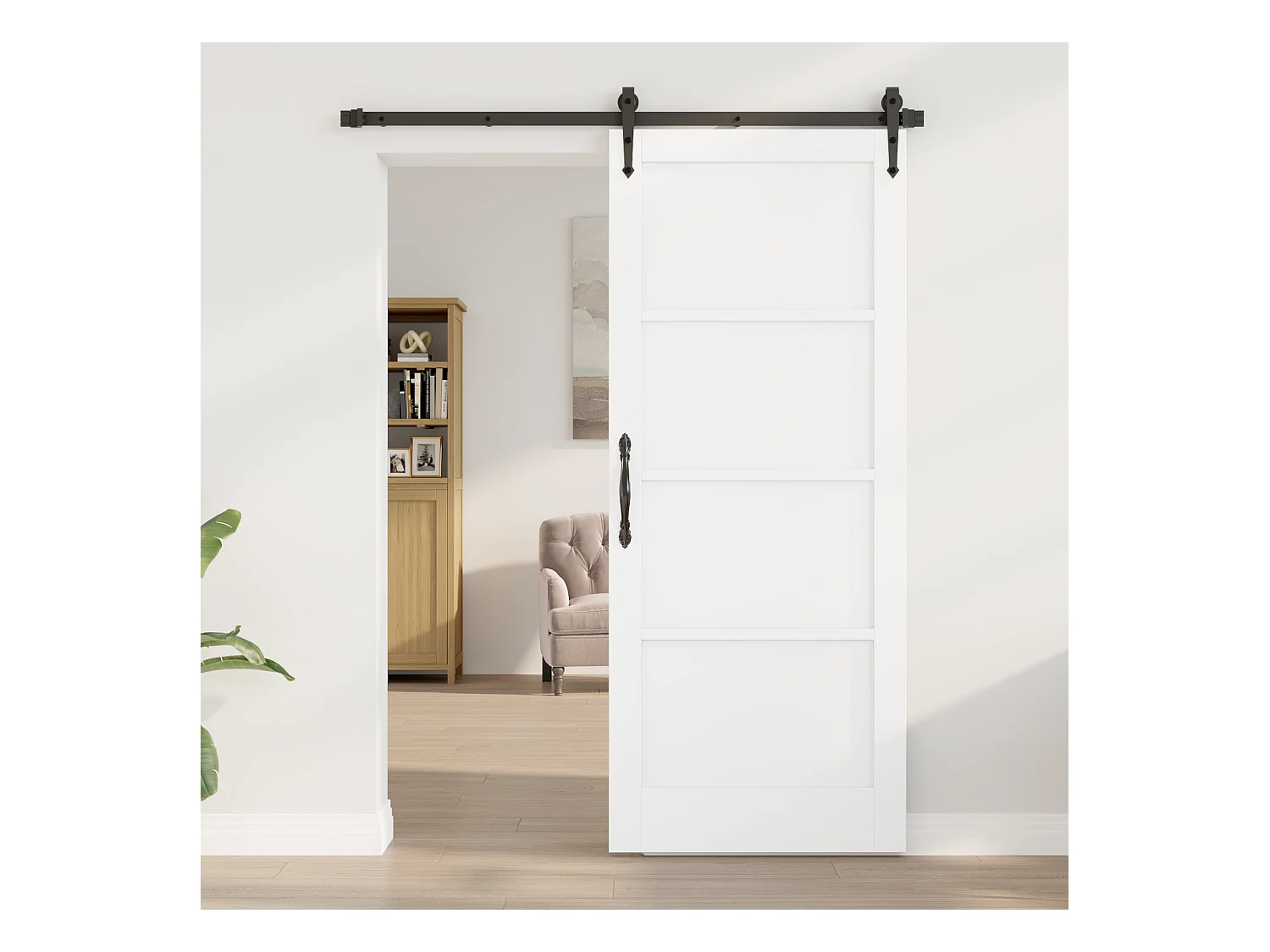 Puerta Interior  Blanca 83x202x4 cm Madera Maciza de Pino