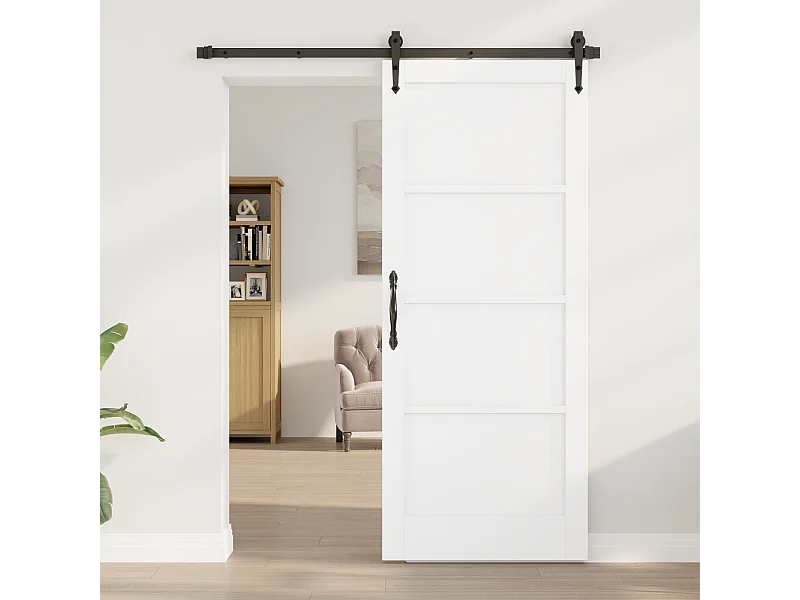 Porte Intérieure Blanche 83x202x4 cm Bois Massif Pin