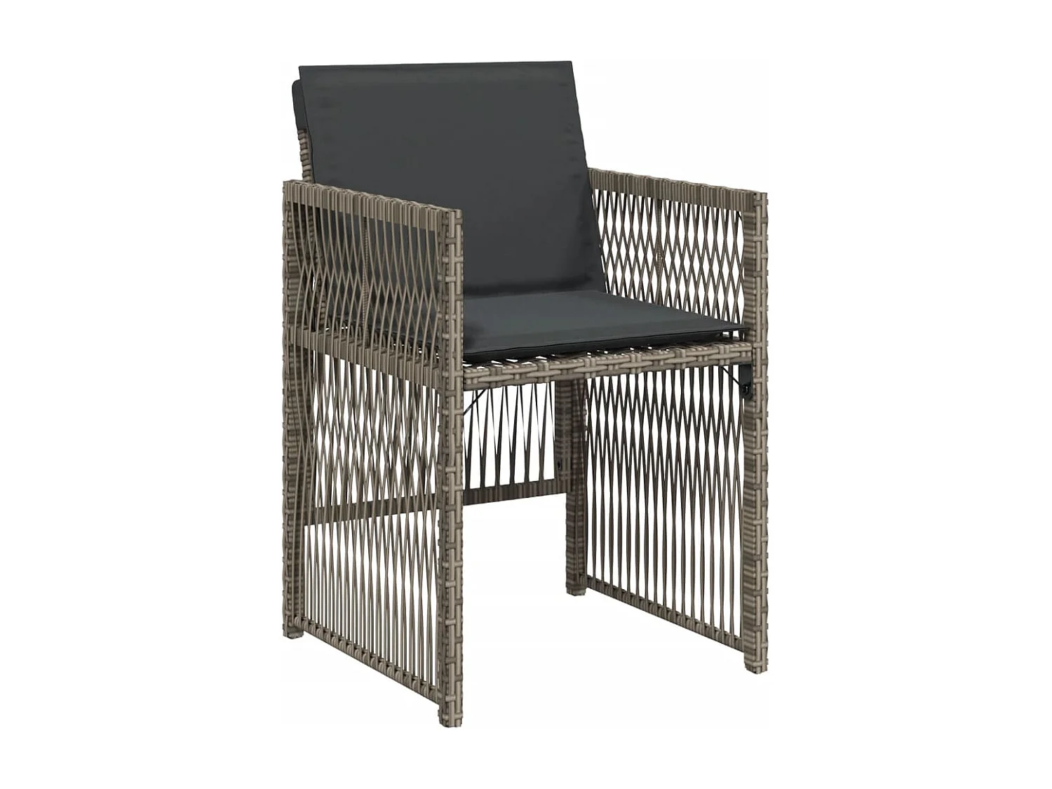 Chaises de jardin avec coussins lot de 4 gris résine tressée