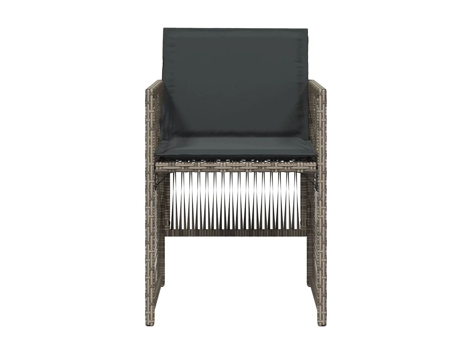 Chaises de jardin avec coussins lot de 4 gris résine tressée