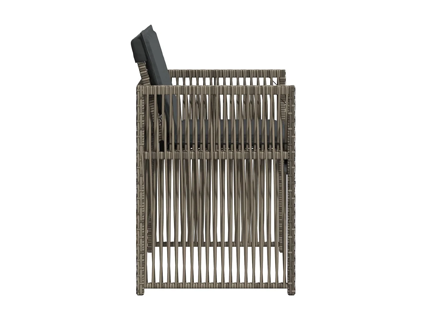 Chaises de jardin avec coussins lot de 4 gris résine tressée