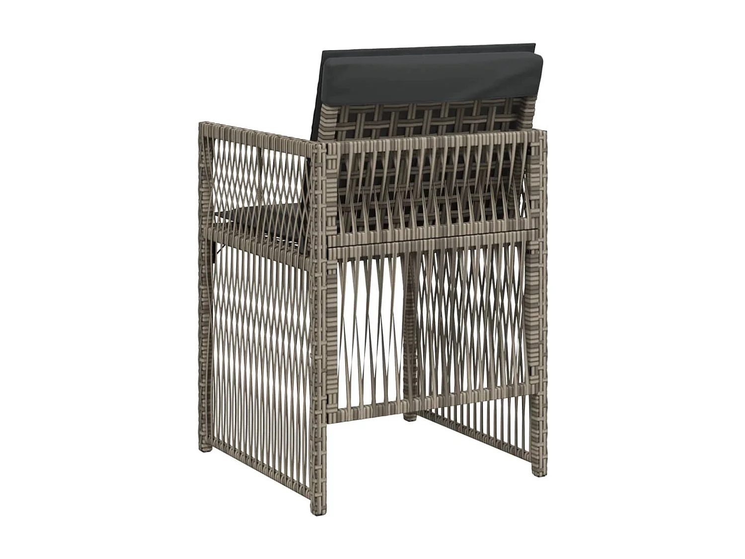 Chaises de jardin avec coussins lot de 4 gris résine tressée