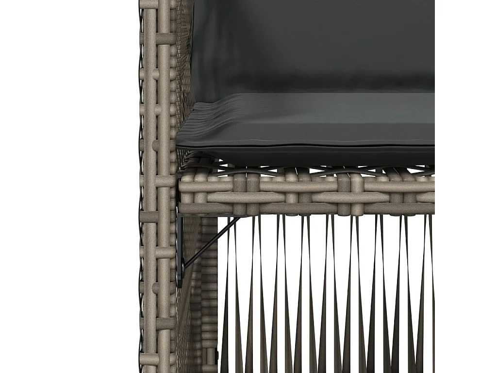 Chaises de jardin avec coussins lot de 4 gris résine tressée