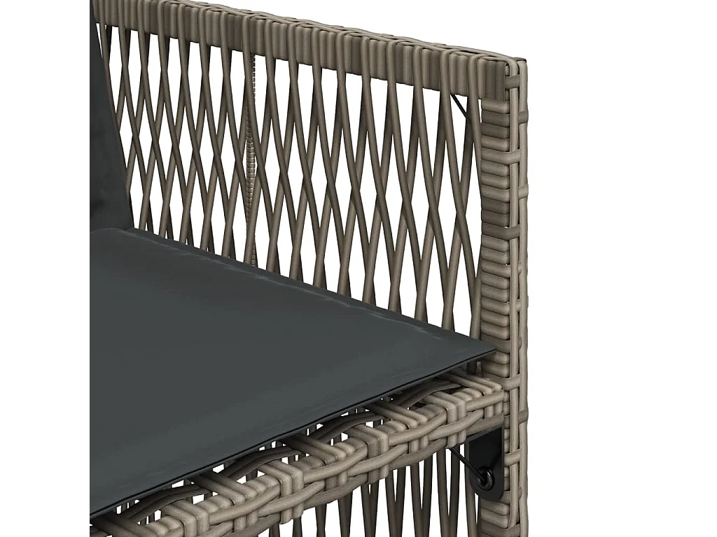 Chaises de jardin avec coussins lot de 4 gris résine tressée