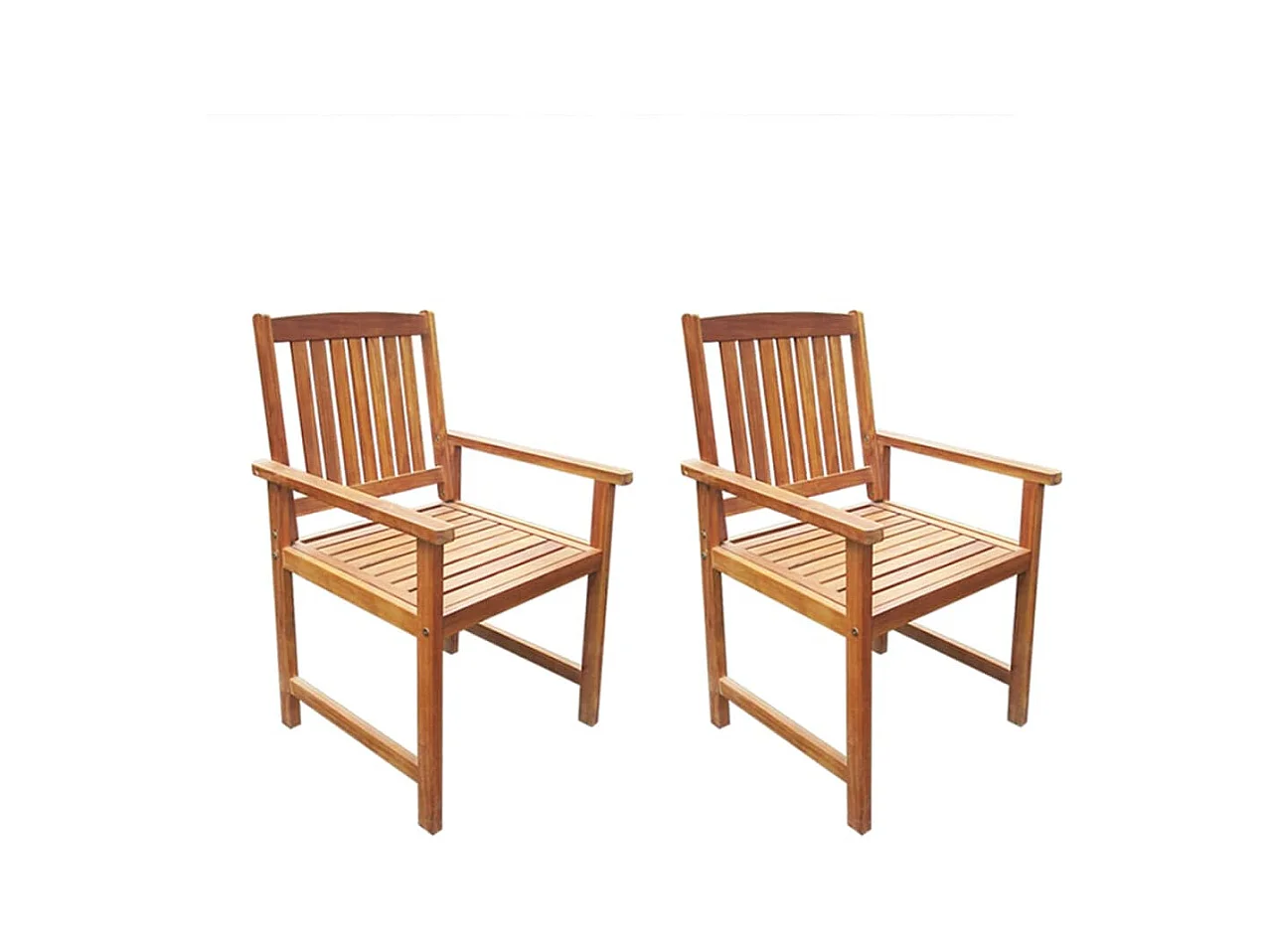 Set di 2 sedie da giardino in legno massello di acacia marrone