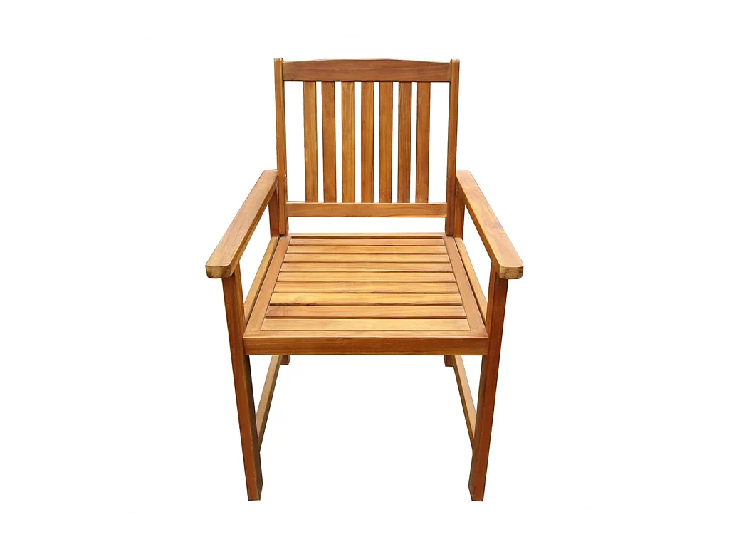 Set di 2 sedie da giardino in legno massello di acacia marrone