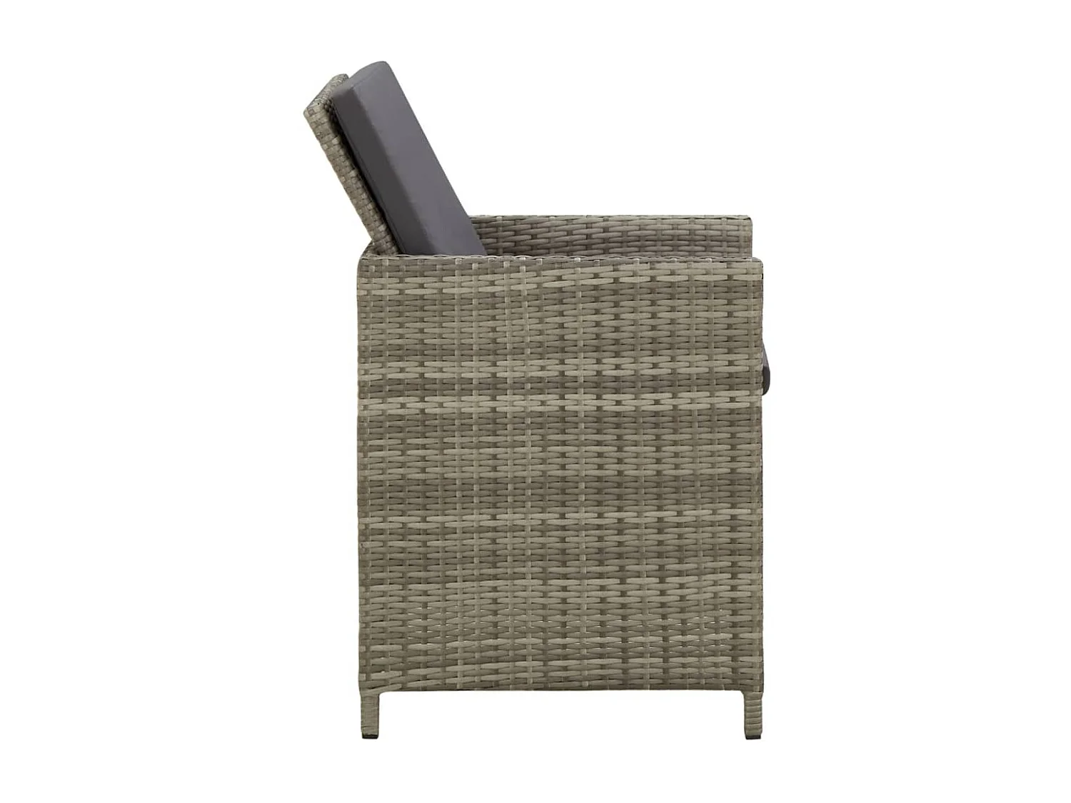 Chaises de jardin avec coussins lot de 4 Résine tressée Gris