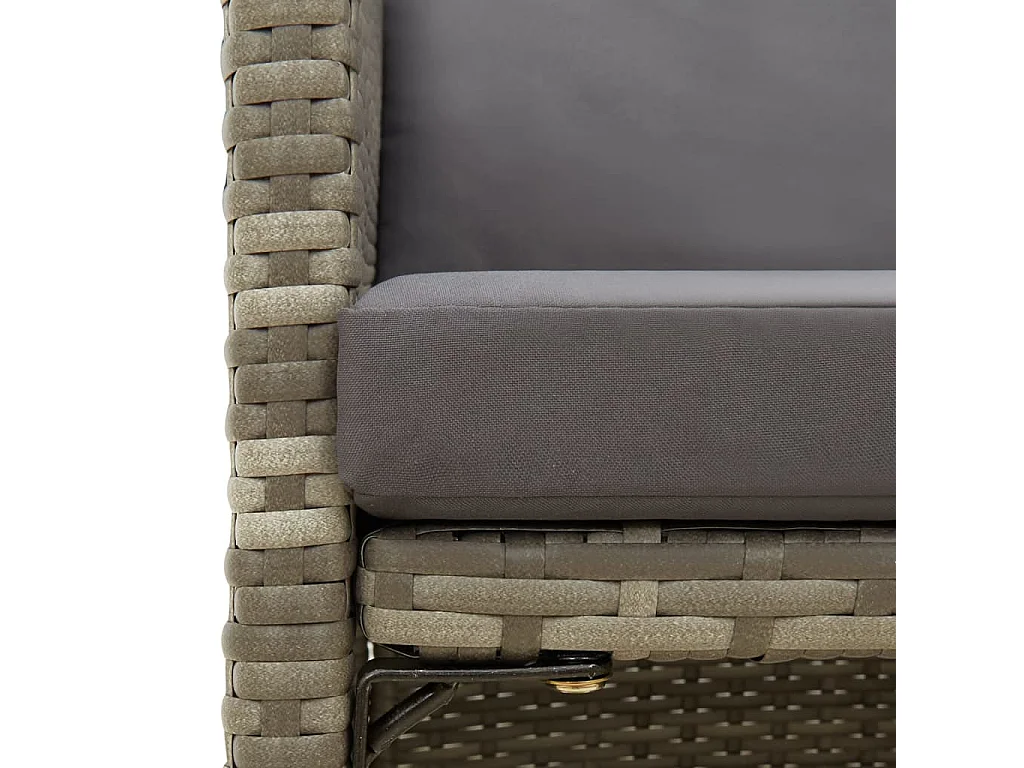 Chaises de jardin avec coussins lot de 4 Résine tressée Gris