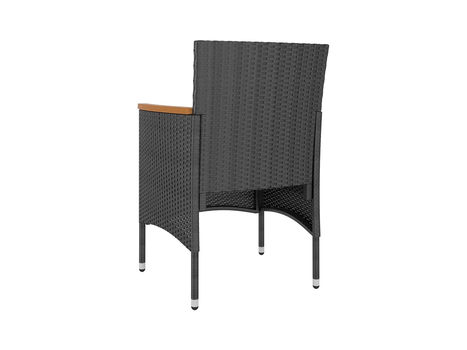 Conjunto de 4 sillas y taburetes de jardín en mimbre negro