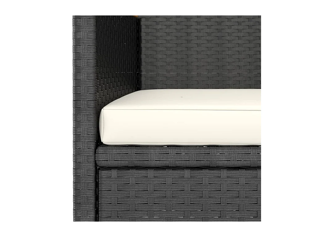 Conjunto de 4 sillas y taburetes de jardín en mimbre negro