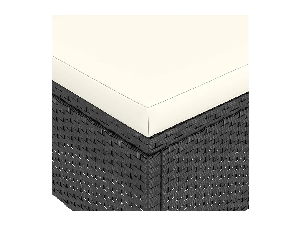 Conjunto de 4 sillas y taburetes de jardín en mimbre negro