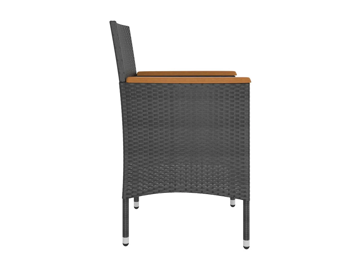 Conjunto de 4 sillas y taburetes de jardín en mimbre negro