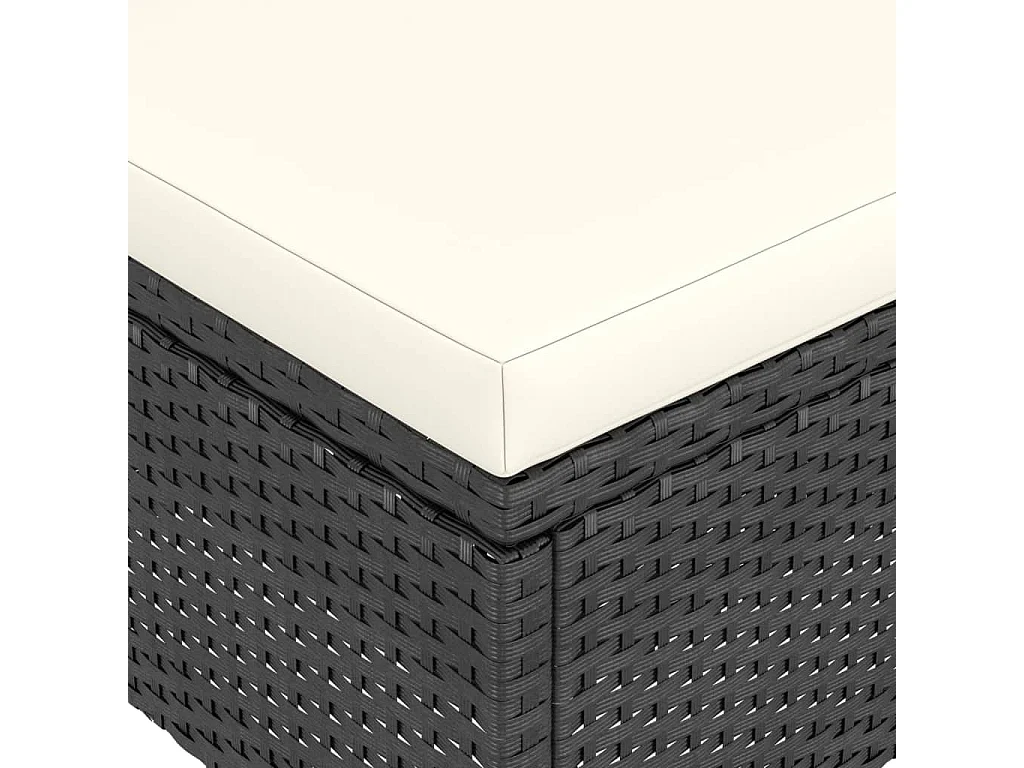 Conjunto de 4 sillas y taburetes de jardín en mimbre negro