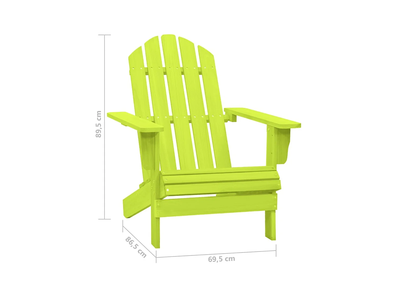 Chaise de jardin Adirondack bois de sapin massif vert