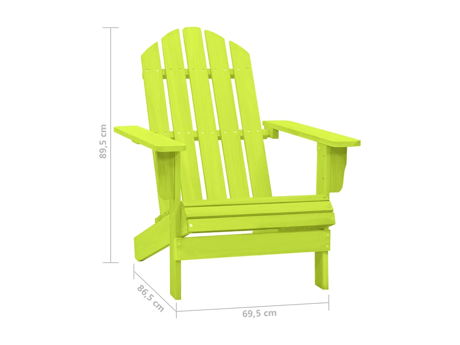 Chaise de jardin Adirondack bois de sapin massif vert