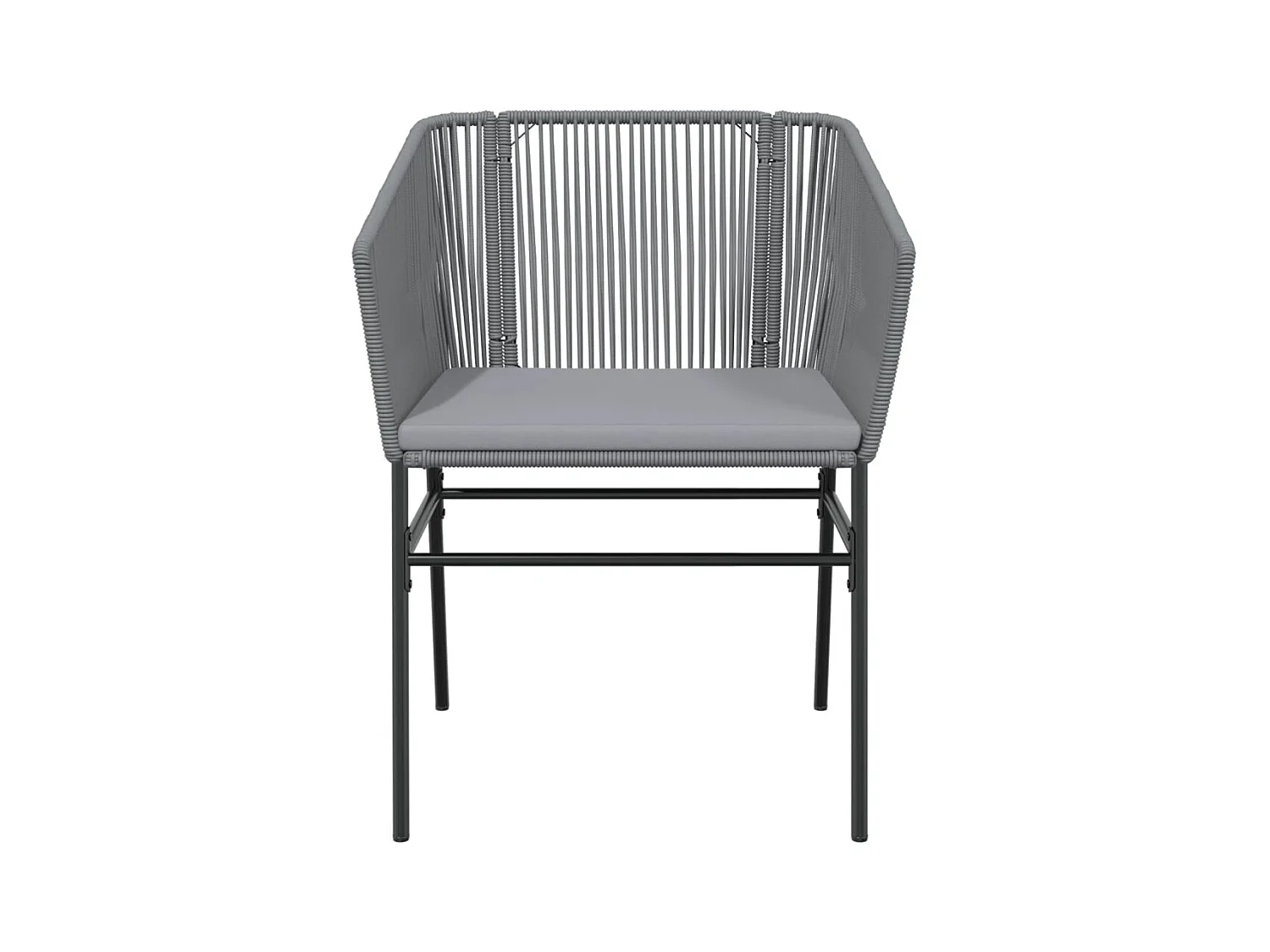 Chaises de jardin lot de 2 avec coussins gris résine tressée