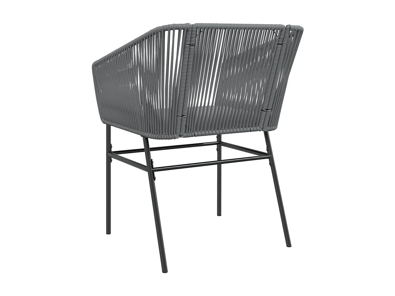 Chaises de jardin lot de 2 avec coussins gris résine tressée