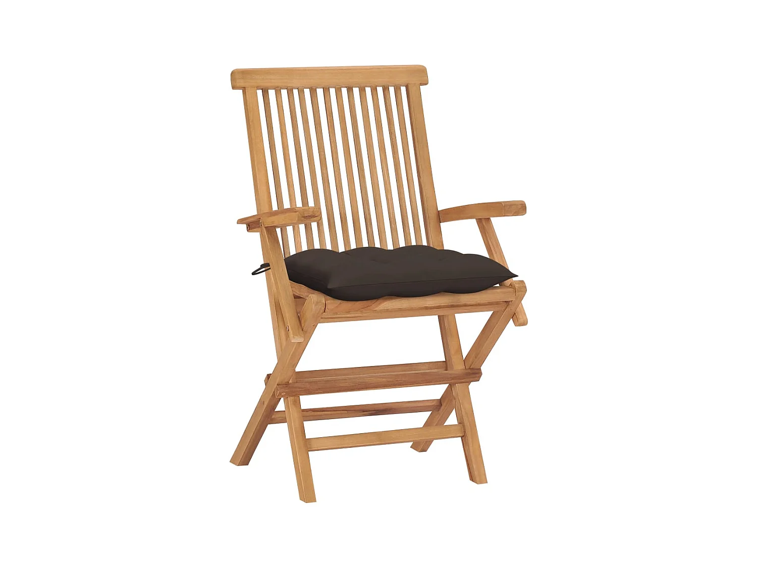 Tuinstoelen en taupe kussens set van 4 Massief teakhout