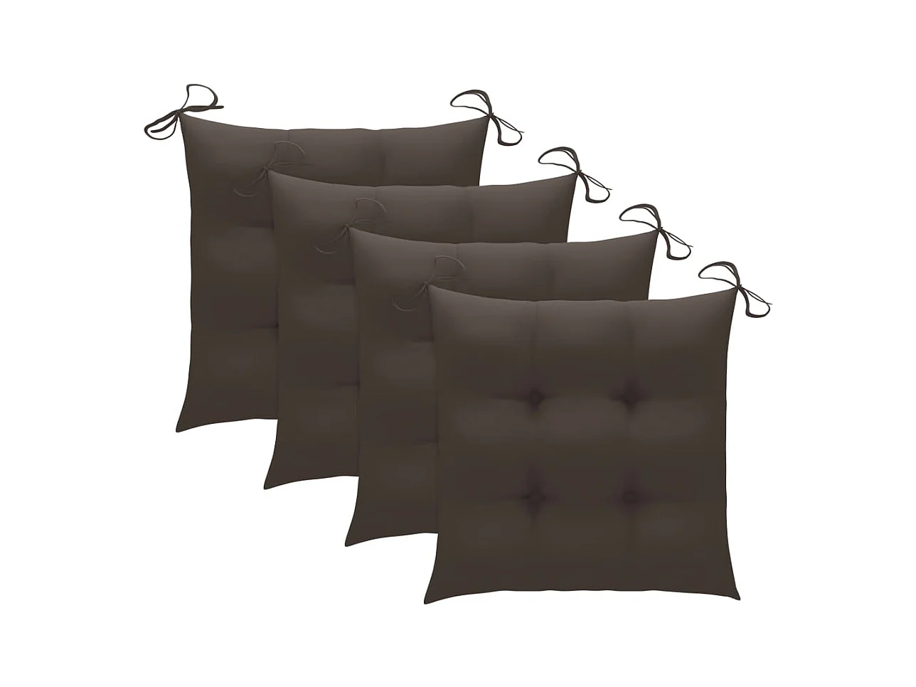 Tuinstoelen en taupe kussens set van 4 Massief teakhout