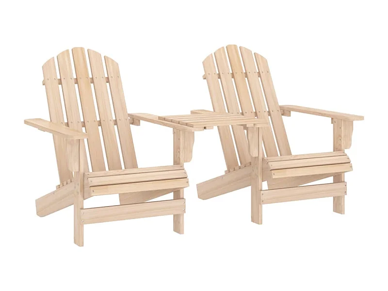Sedie da giardino Adirondack con tavolo in legno massello di abete