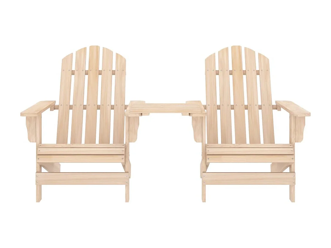 Chaises de jardin Adirondack avec table bois de sapin solide