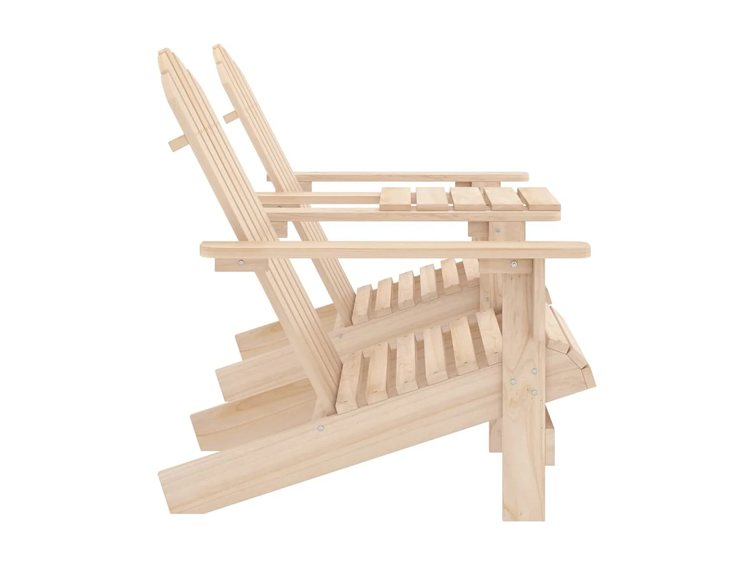 Chaises de jardin Adirondack avec table bois de sapin solide