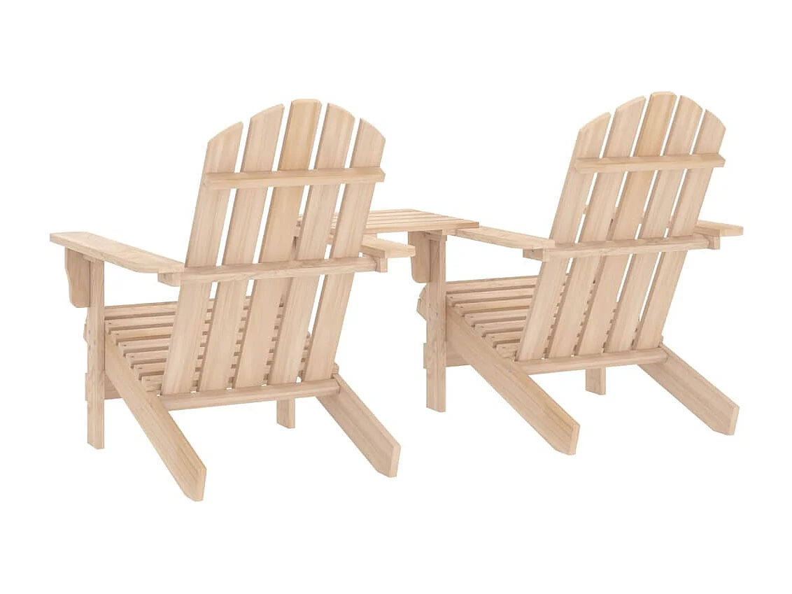Chaises de jardin Adirondack avec table bois de sapin solide