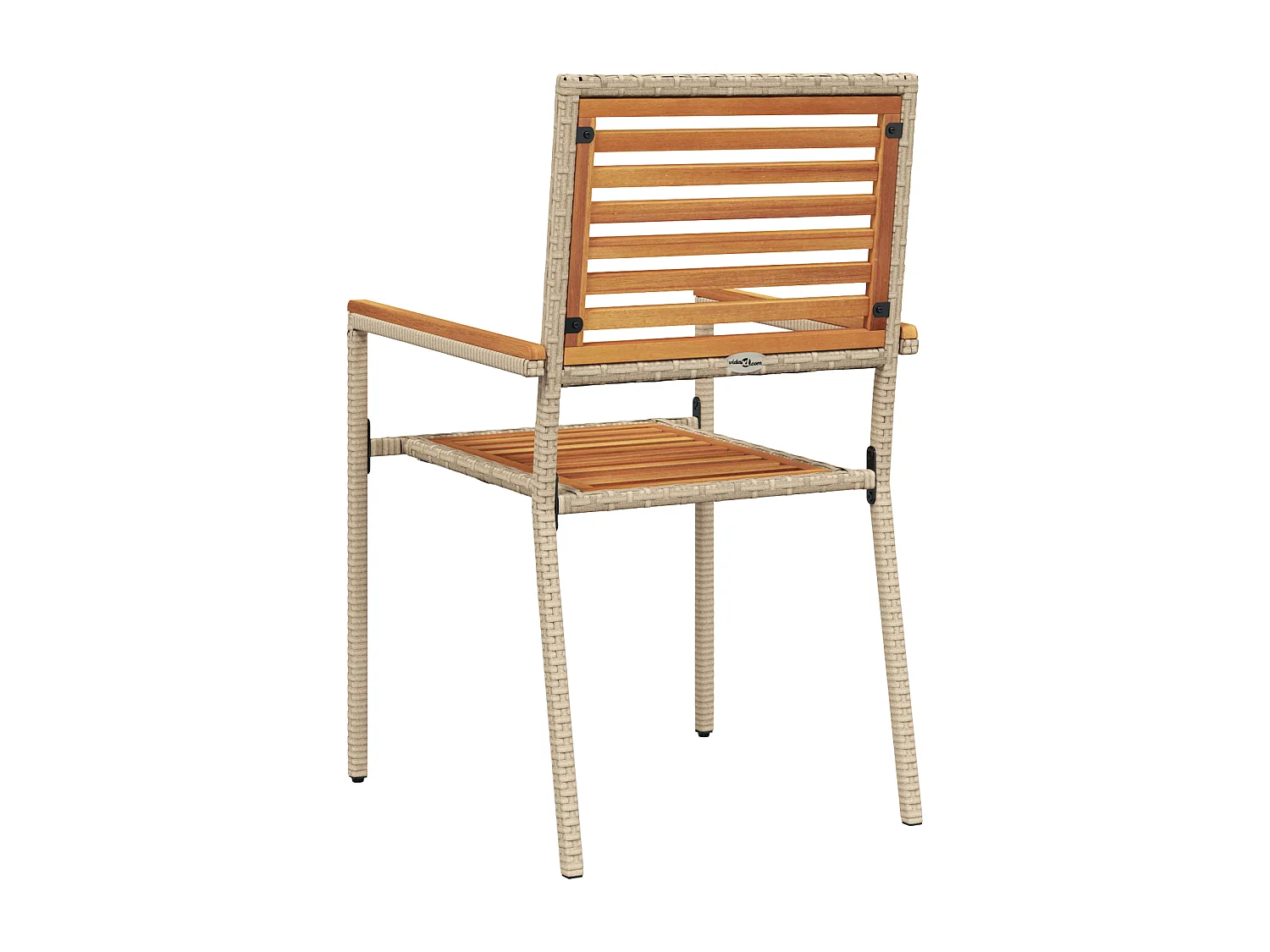 Sedie da giardino impilabili - Set da 2 in polyrattan beige.