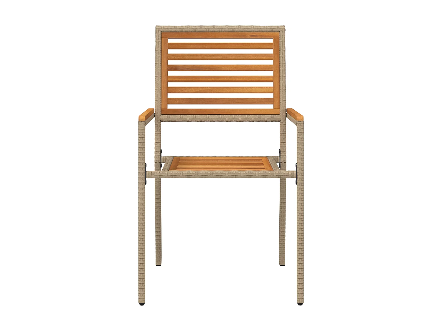 Stapelbare tuinstoelen - Set van 2 in beige polyrotan.