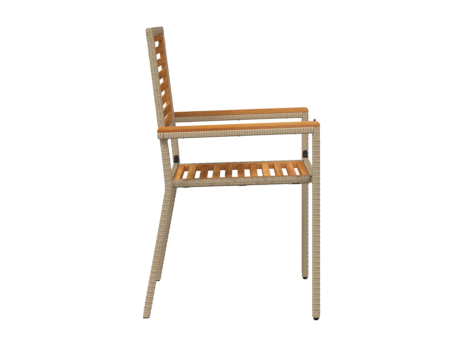 Chaises de jardin empilables - Set de 2 en poly rattan beige.