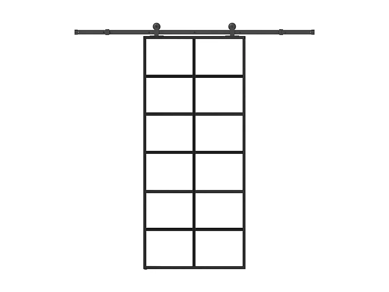 Puerta corredera con kit de herrajes 90x205 cm cristal ESG