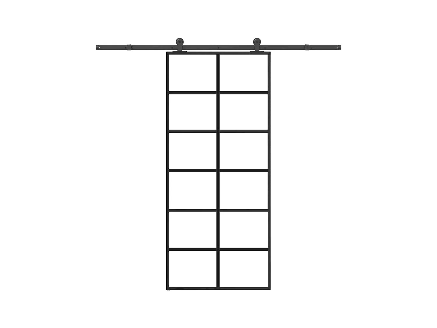 Porte coulissante avec kit de quincaillerie 90x205 cm Verre ESG